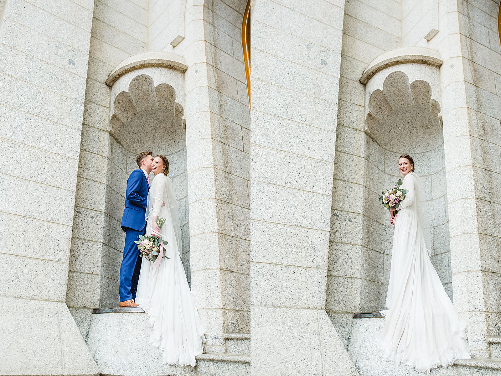 Utah Winter Bride | Salt Lake Temple WEdding 