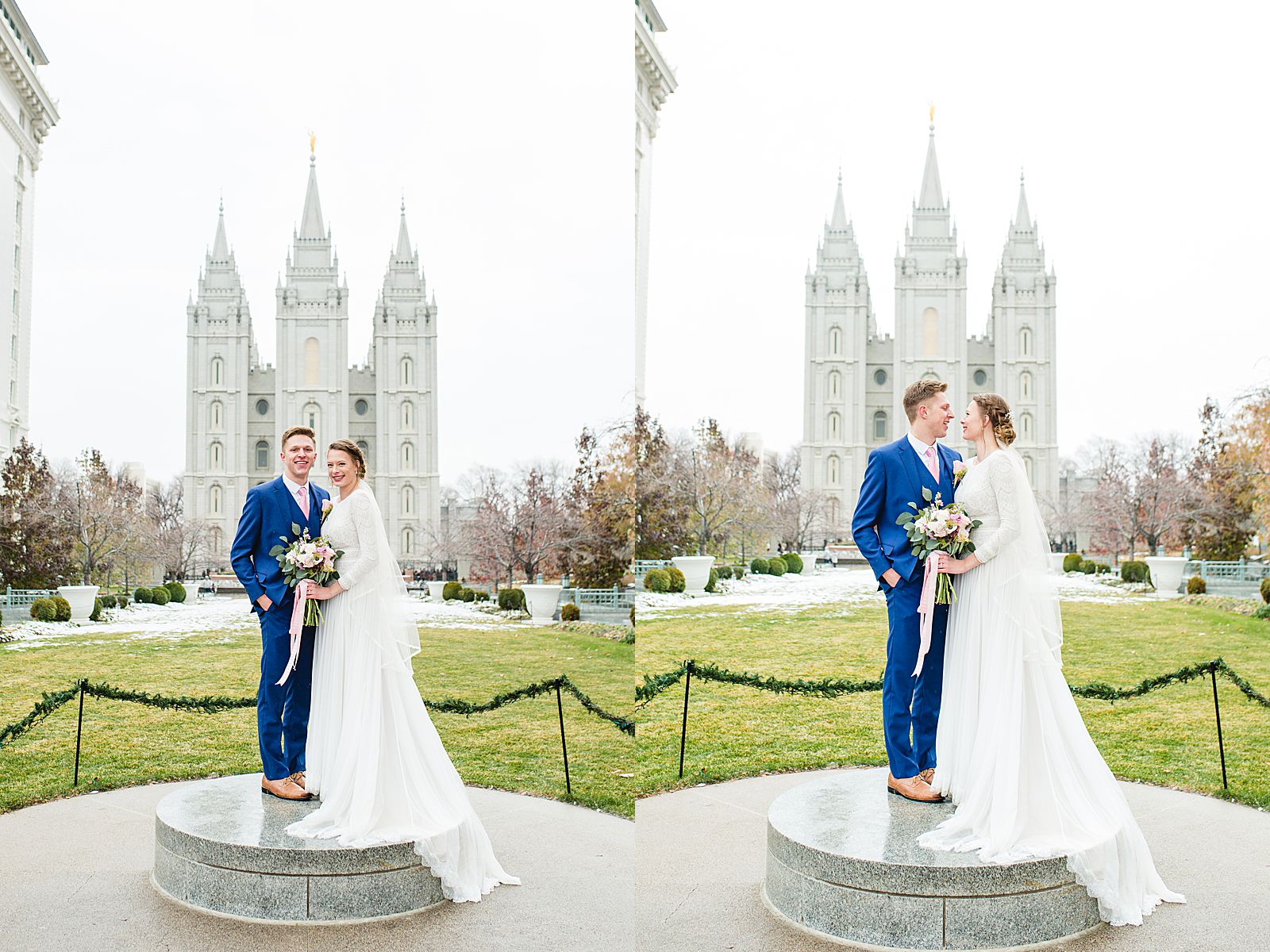 Utah Winter Bride | Salt Lake Temple Wedding 