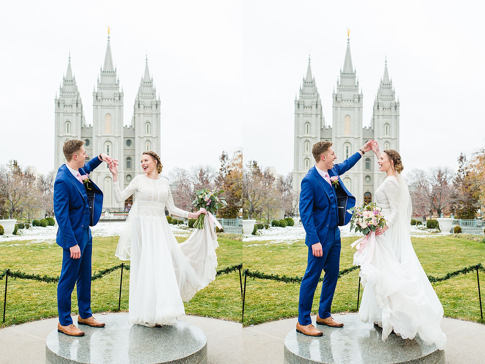 Utah Winter Bride | Salt Lake Temple Wedding 