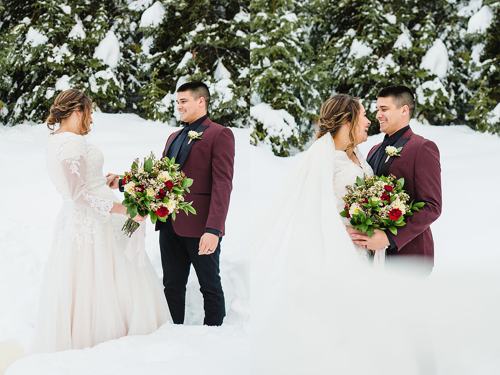 Big Cottonwood Canyon Bridals | Utah Wedding Photographer | Winter Bridals 