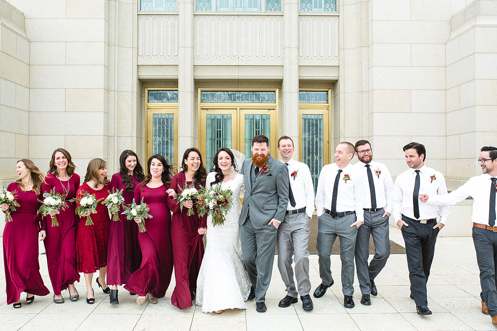Ogden Utah Temple Wedding | Bridal Party 