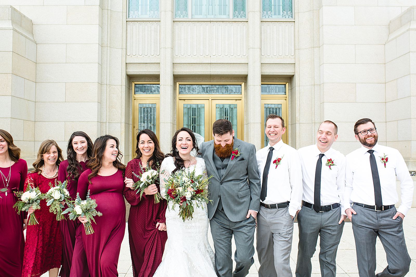 Ogden Utah Temple Wedding | Bridal Party 