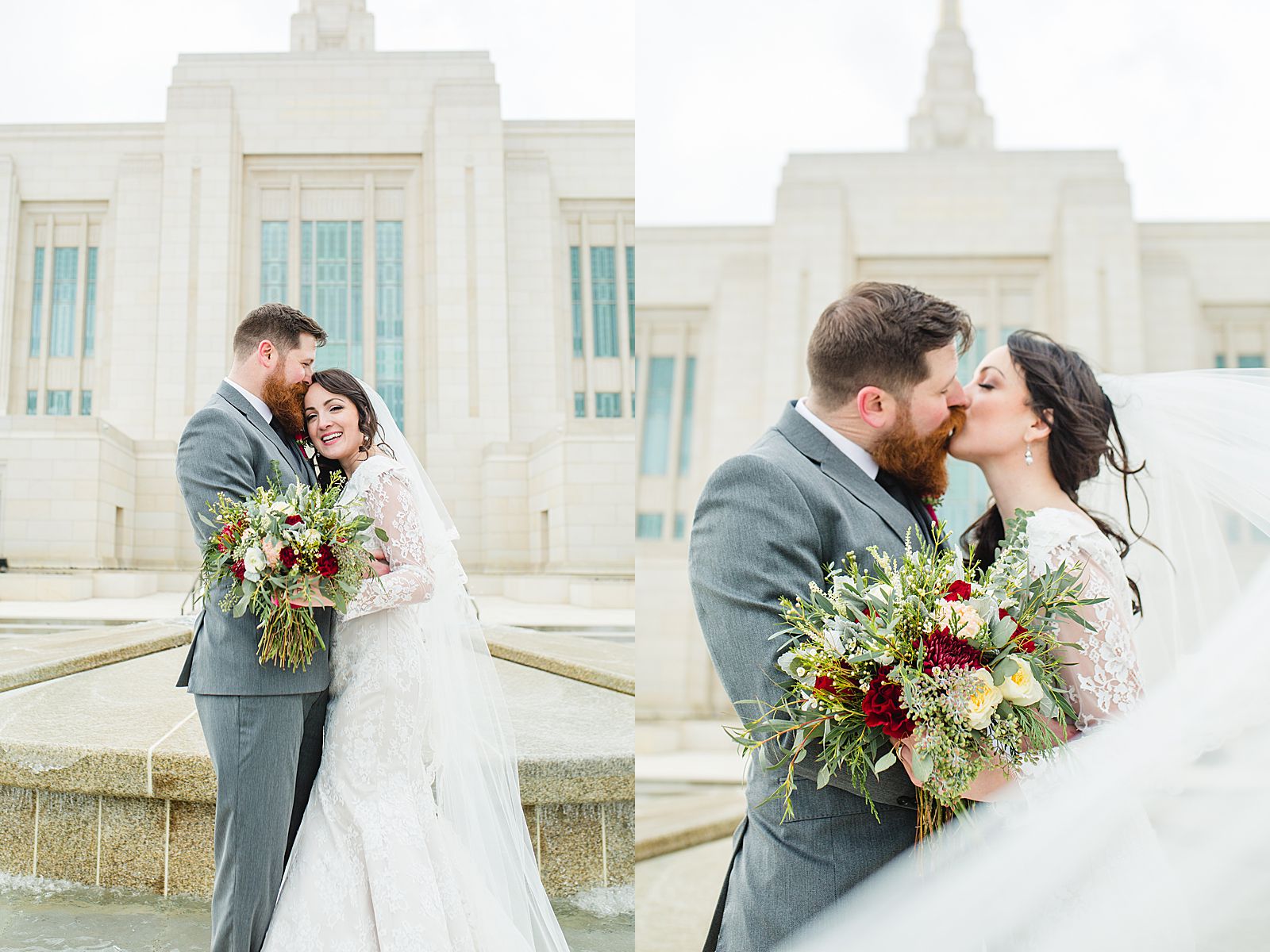 Ogden Temple Wedding | Bride and Groom 