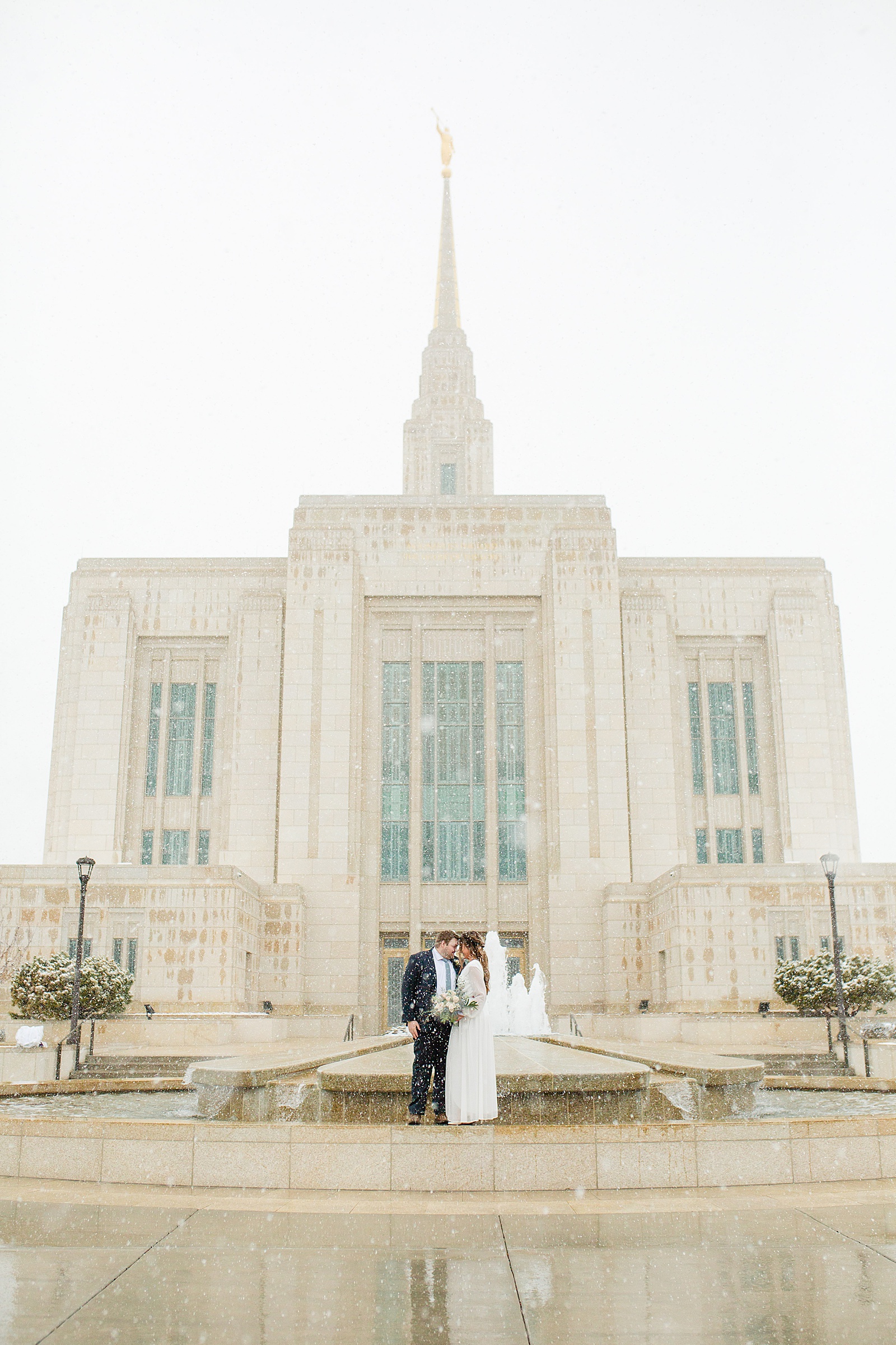 Ogden utah temple | A snowy sealing for Alec and Taylor