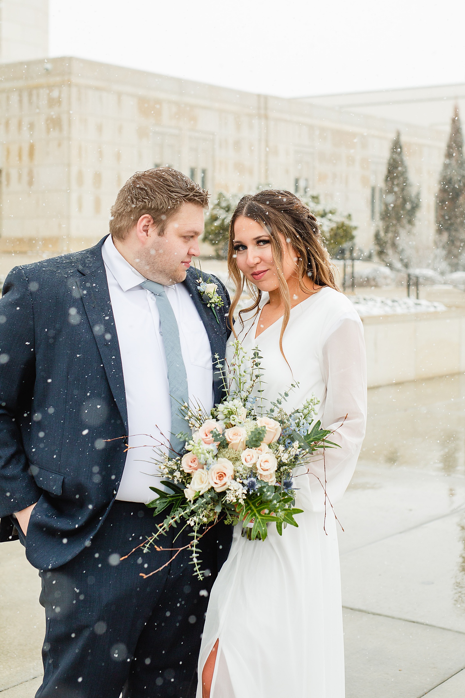 Ogden utah temple | A snowy sealing for Alec and Taylor