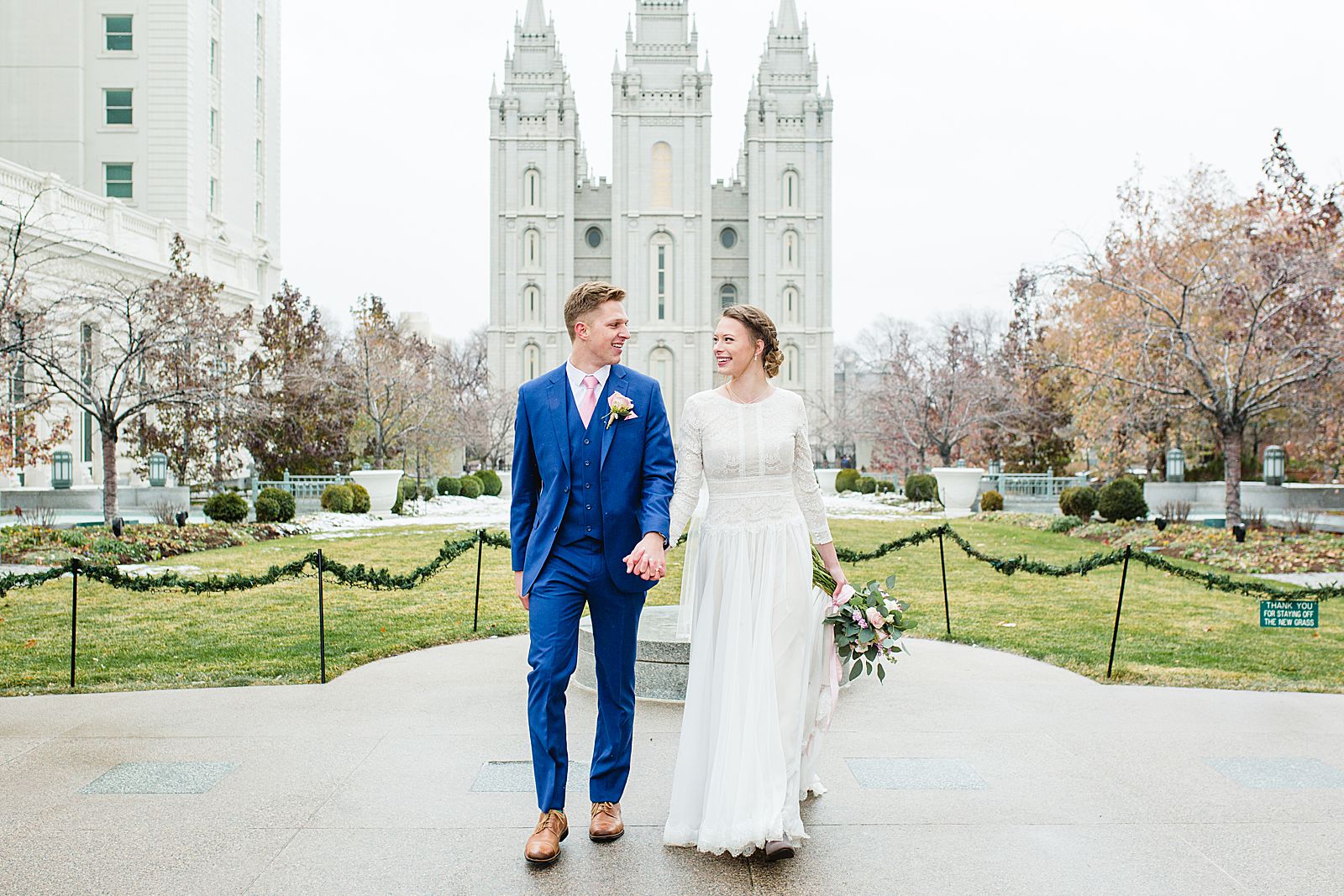 Utah Winter Bride | Salt Lake Temple Wedding