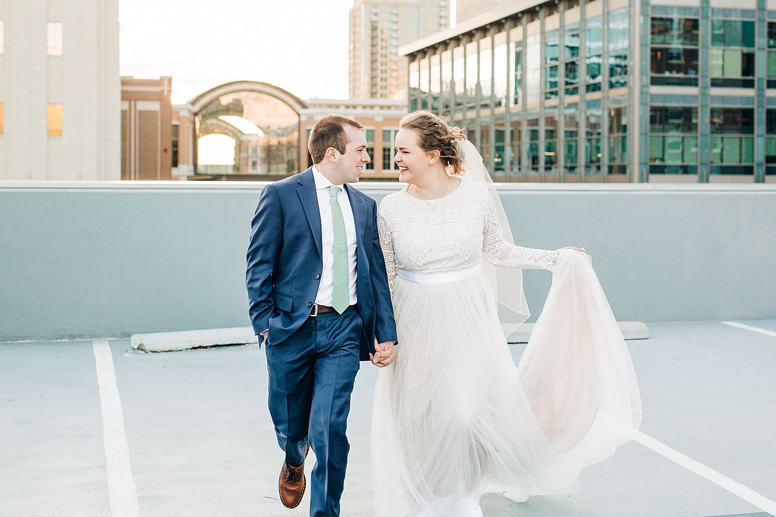 Downtown SLC Rooftop Bridal Session